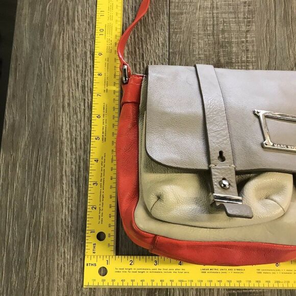 Marc by Marc Jacobs Womens Werdie Crossbody Messenger Bag Beige Taupe Orange - Picture 7 of 12
